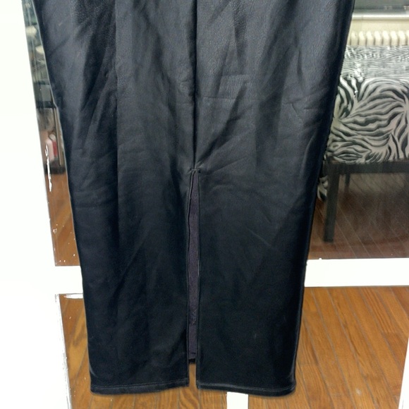 Naked wardrobe black ultra soft faux suede strapless maxi back slit tube dress - Picture 7 of 9